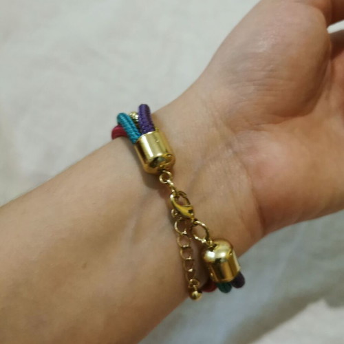 Bracelet multicolored with gold details like new