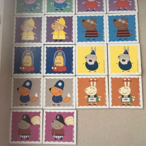 Peppa Pig Memory game used with missing pieces