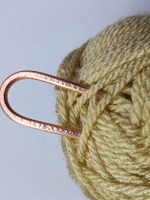 Hair Fork handmade from solid copper, new, 10.5 cm