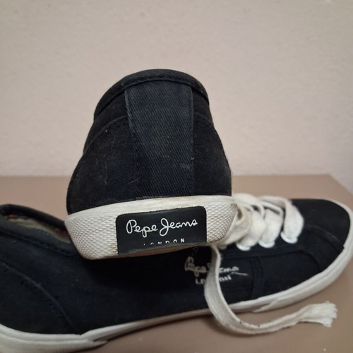 Pepe Jeans canvas sneakers used, size 37, unisex, black