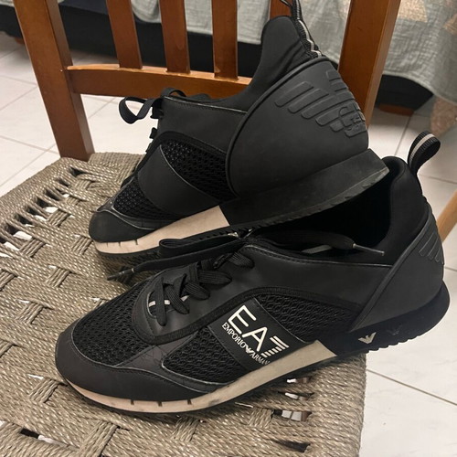 Emporio Armani shoes used, casual, size 46, black and white
