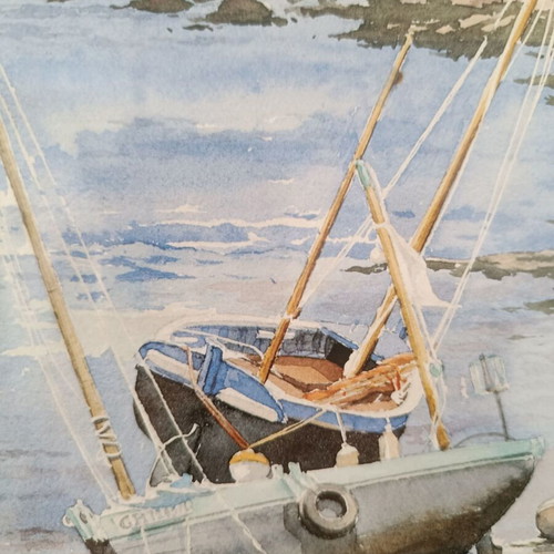 Aquarelle Seascape Painting by Danielle Hallant like new