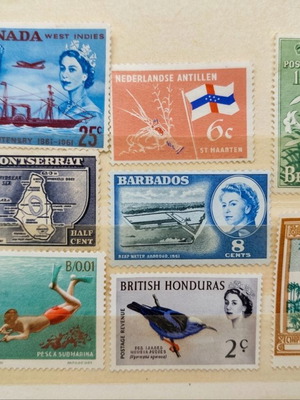Vintage British Commonwealth & Caribbean stamps, lot of 15