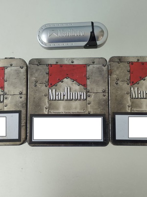 Συλλεκτικό σετ Marlboro μεταχειρισμένο με 3 μεταλλικές κασετίνες και αναπτήρα