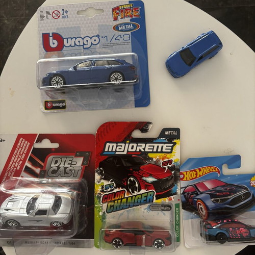 Die-Cast Car Models Pack of 5 – Bburago, Majorette, Hot Wheels