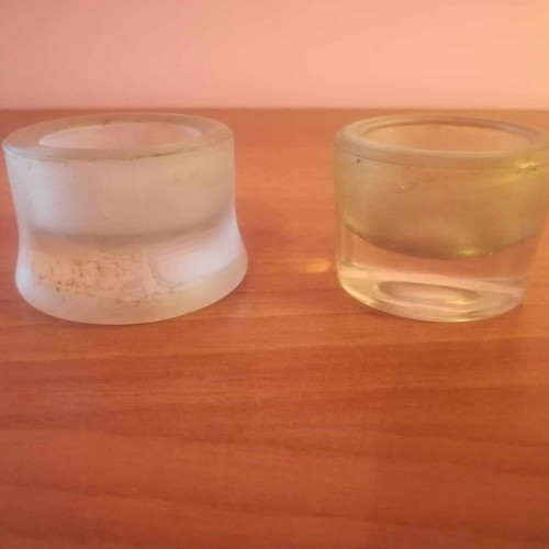 Dental glass vessels used, old, small, set of 2