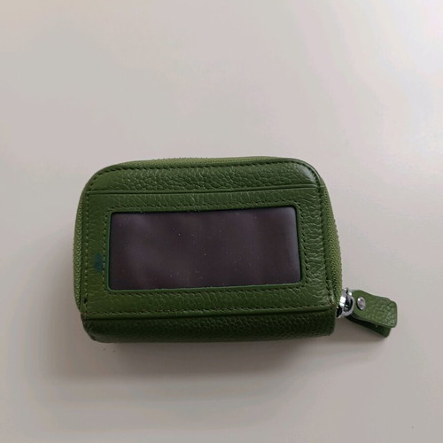 Green card holder wallet with zipper like new