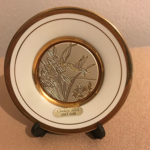 The Art of Chokin decorative plate used 24K gold