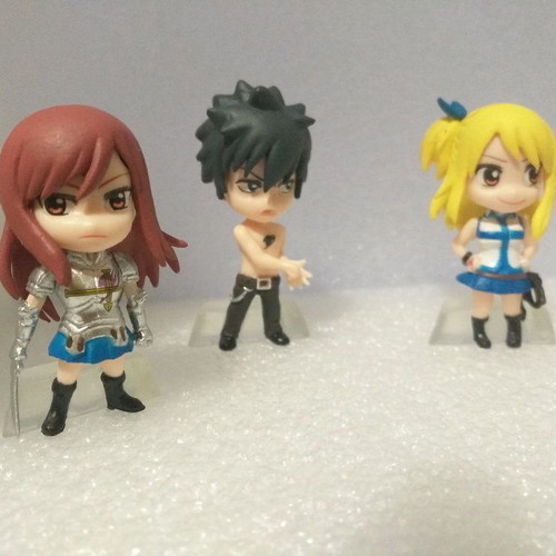 Fairy Tail Anime Chibi Figures set of 6, like new