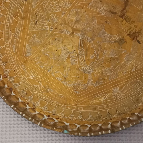 Handmade brass tray used from Egypt