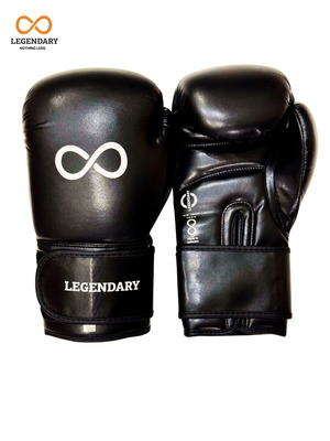 Legendary Boxing Gloves Black PU Flexible High Quality 12oz New