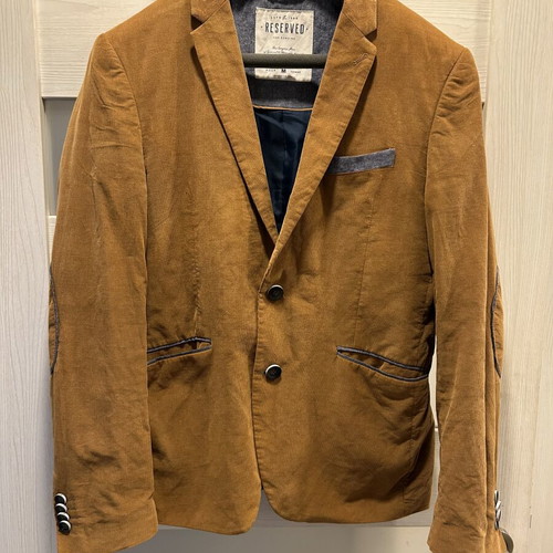 Reserved men's velvet blazer like new, mustard color, size M