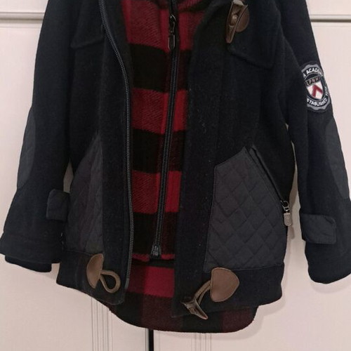 Lapin House coat for 2-year-old boy like new, black with detachable front part