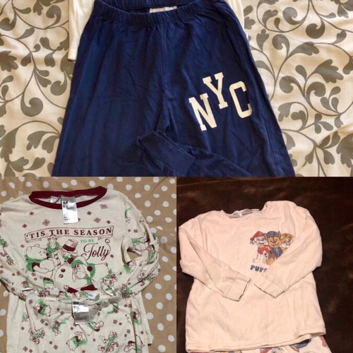 Set of 3 children's pajamas size 5-6 used, Zara and H&M