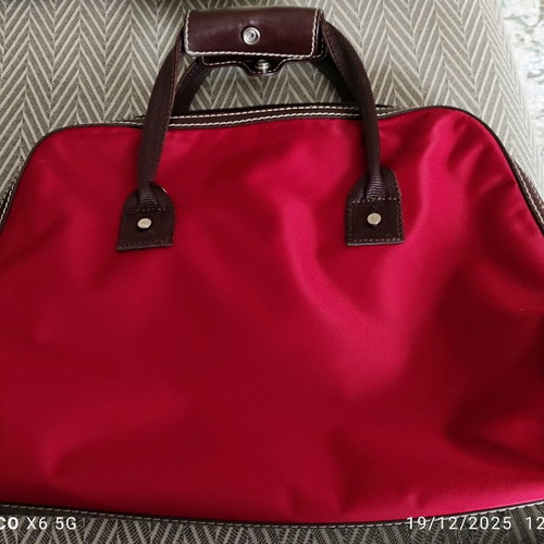 Lancel red crossbody bag like new with leather trims