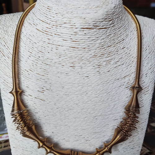 Spiral Collar Necklace used, stainless steel 316L with 18K gold plating