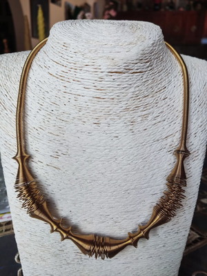 Spiral Collar Necklace used, stainless steel 316L with 18K gold plating