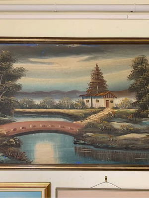 Large painting 125x66cm by Apostolou used
