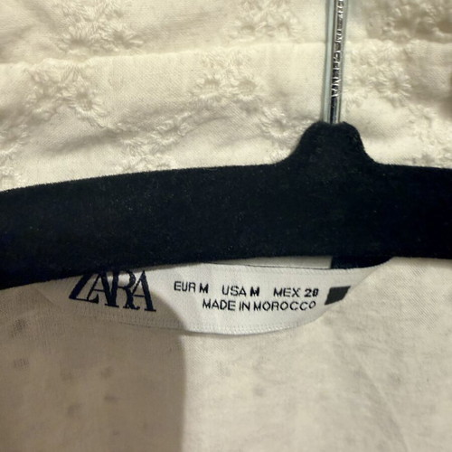 Zara midi dress white with belt, new