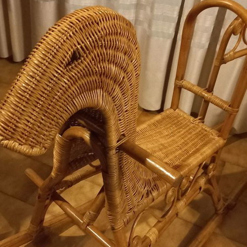 Children's rocking bamboo horse unused