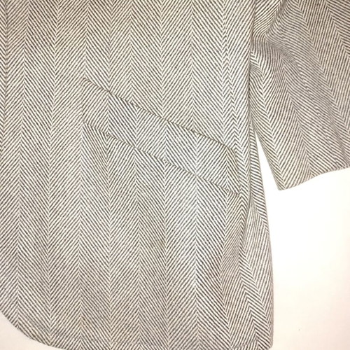 Christian Dior vintage women's jacket used, gray, 80's herringbone