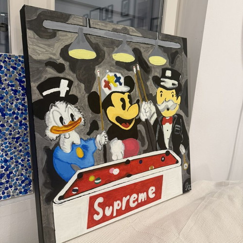 Supreme × Bape × Chrome Hearts Pool Night artwork