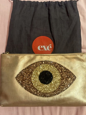 Evening bag Exe used, beige with eye detail