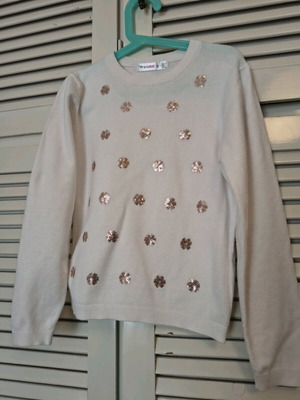Prenatal children's sweater used, white, size 128 cm