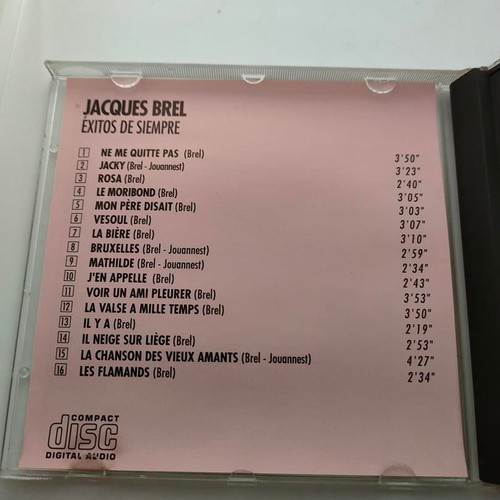 Jacques Brel Éxitos de Siempre CD like new, classic chanson collection