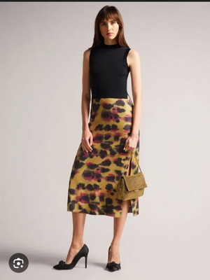 Ted Baker dress new, black with multicolor pattern, size S