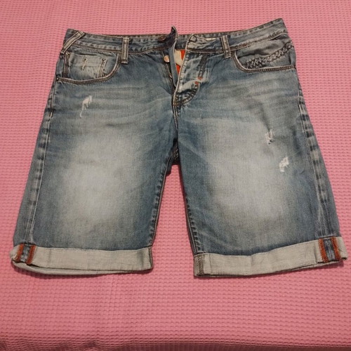 Men's denim bermuda shorts used, size L, blue