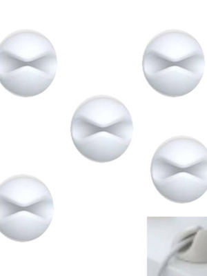 Clips οργάνωσης καλωδίων 5τμχ λευκό καινούργιο