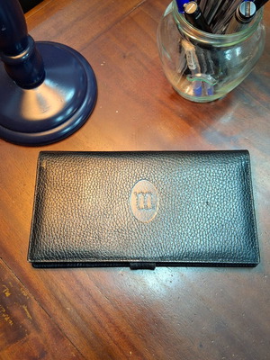 Mihail leather checkbook wallet like new, black