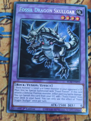 Fossil Dragon Skullgar Secret Rare Yugioh κάρτα σε άριστη κατάσταση