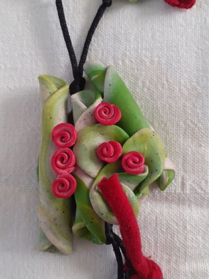 Handmade pendant from synthetic porcelain like new