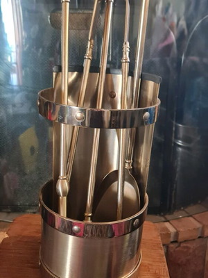 Brass Fireplace Tool Set Solid Biometal Brand New
