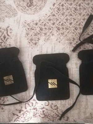 Small velvet bank pouches new, set of 3 pieces