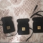 Small velvet bank pouches new, set of 3 pieces