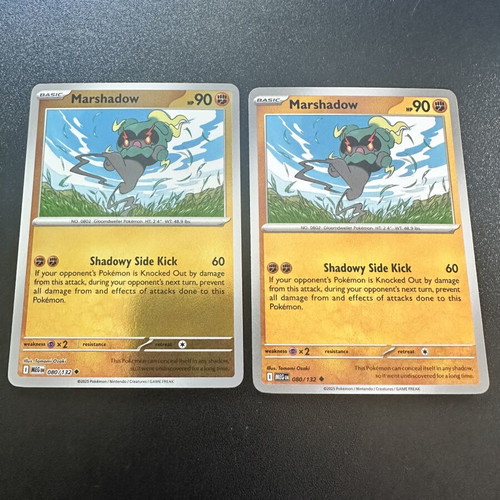 Marshadow 080/132 Mega Evolution Pokemon cards, normal and reverse