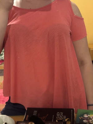 Asymmetric coral blouse new, size M