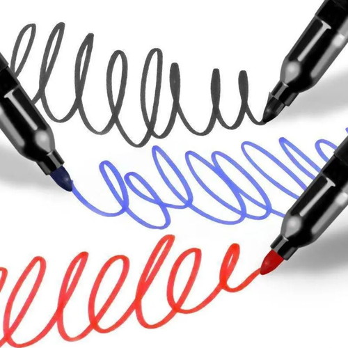 Set of 3 permanent, quick-dry, waterproof markers