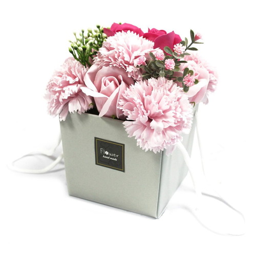 Soap bouquet with pink rose and carnation, new