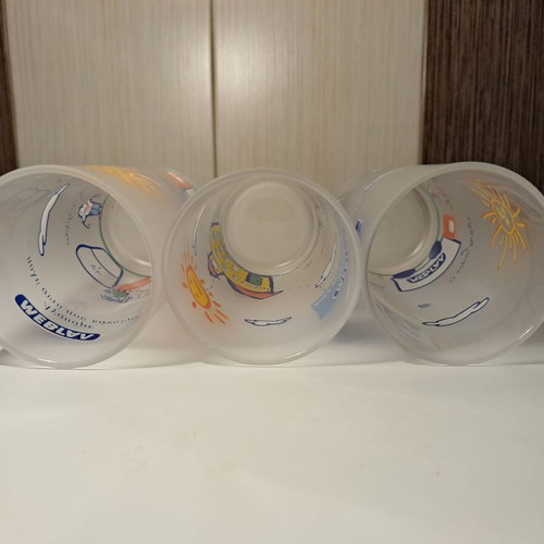MEVGAL glass set of 3 with matte sandblasted texture