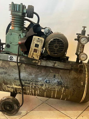 Αεροσυμπιεστής 100L μεταχειρισμένος, τροχήλατος