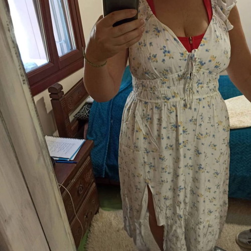 Hollister dress XL white floral, like new