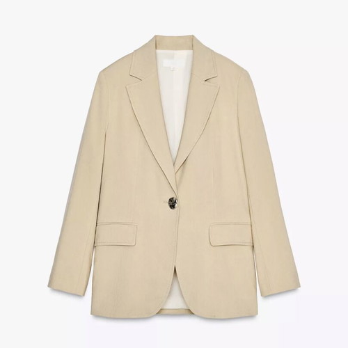 Zara linen jacket with gold button new, beige
