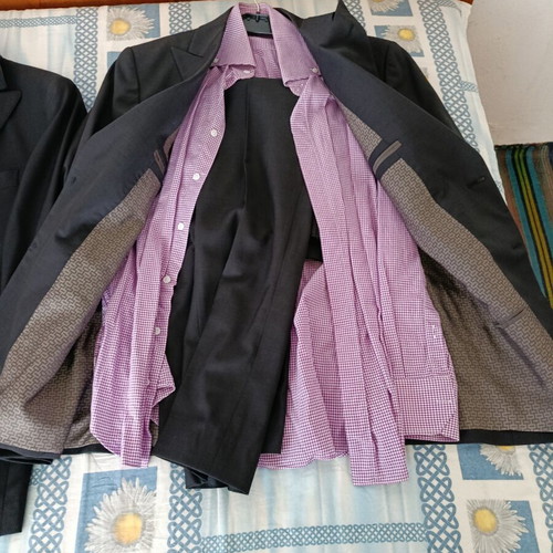 Men's suits used, set of 3, Pal Zileri, black, size L