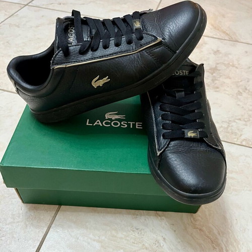 Lacoste leather shoes used, athletic style, size 38, black