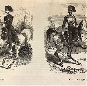 1854 Αξιωματικοί Τουρκικού πυροβολικού και Ιππικού ξυλογραφία