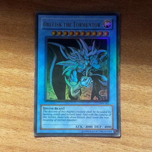 Obelisk the Tormentor Yu Gi Oh card mint condition